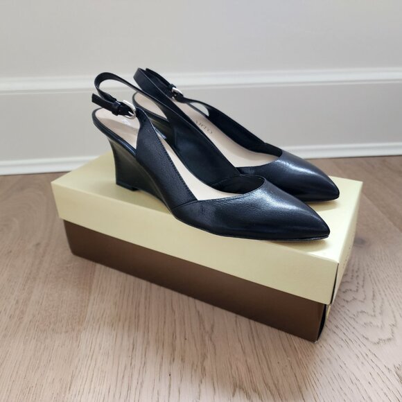 New Franco Sarto Size 7 Wedge Heel Sling Backs - Picture 1 of 15